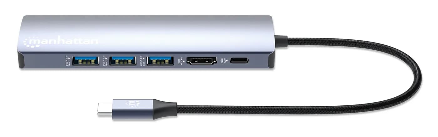Manhattan Estación Docking USB-C con Hub, 6 en 1 4