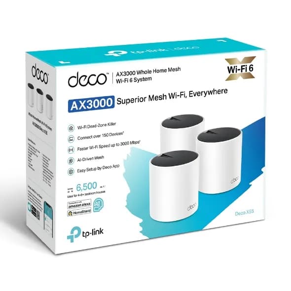 TP-Link DECO X55 (3-Pack) Doble banda (2,4 GHz / 5 GHz) Wi-Fi 6 (802.1 3