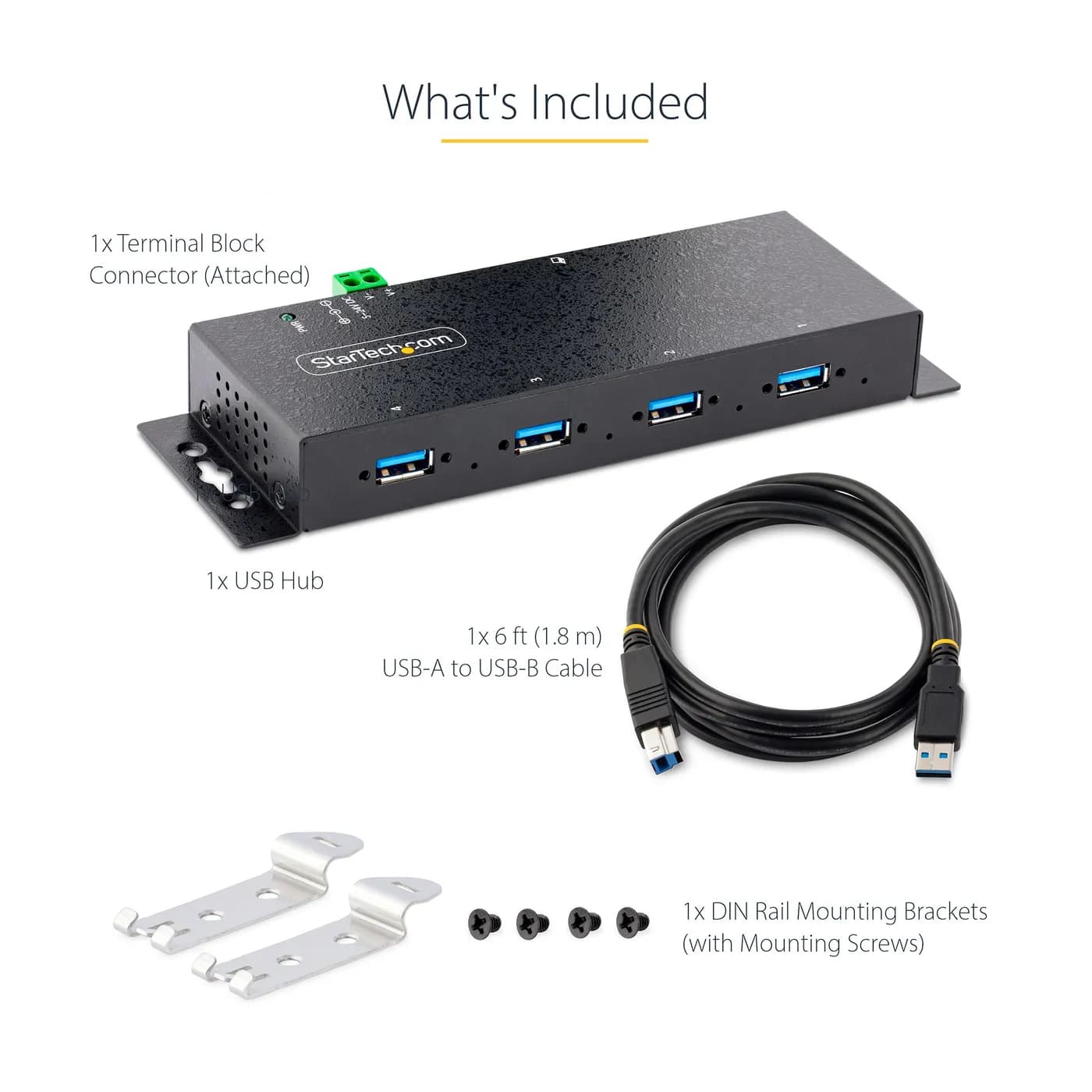 StarTech.com 5G4AINDNP-USB-A-HUB nodo concentrador USB 3.2 Gen 1 (3.1  11
