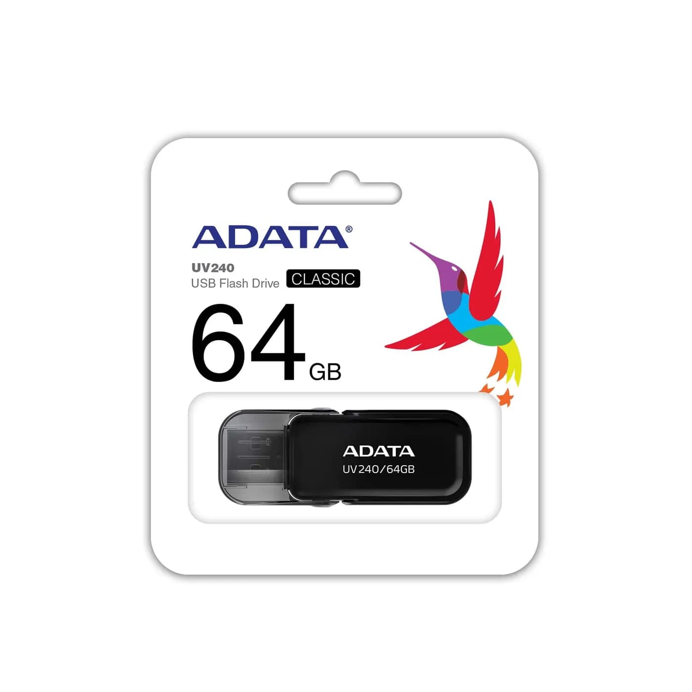 MEMORIA USB ADATA AUV240-64G-RBK NEGRO USB 2.0 64GB 3