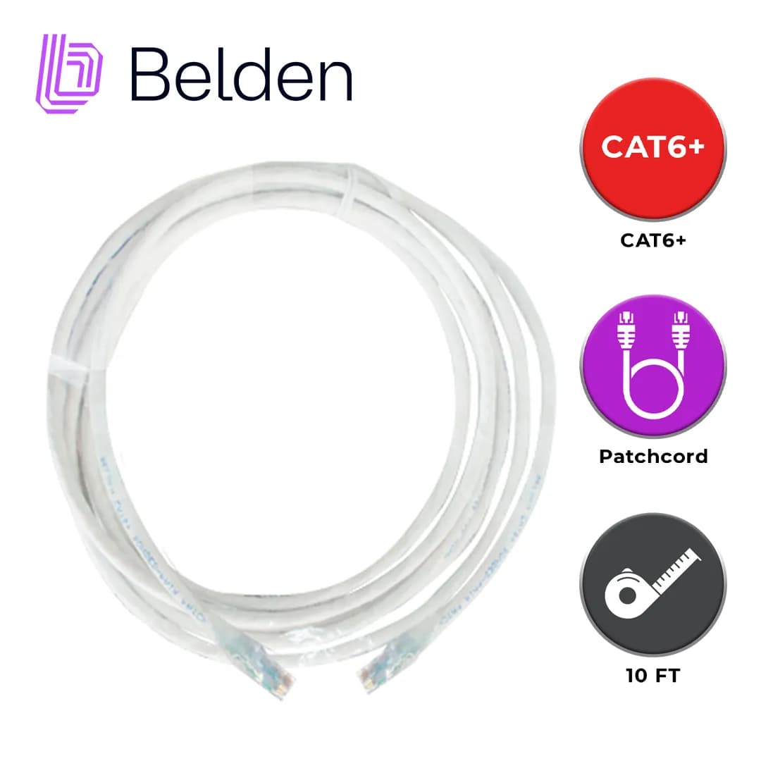 PATCH CORD UTP CAT6+ BELDEN C601109010 / INTERIOR / BLANCO / 4 PARES / 2