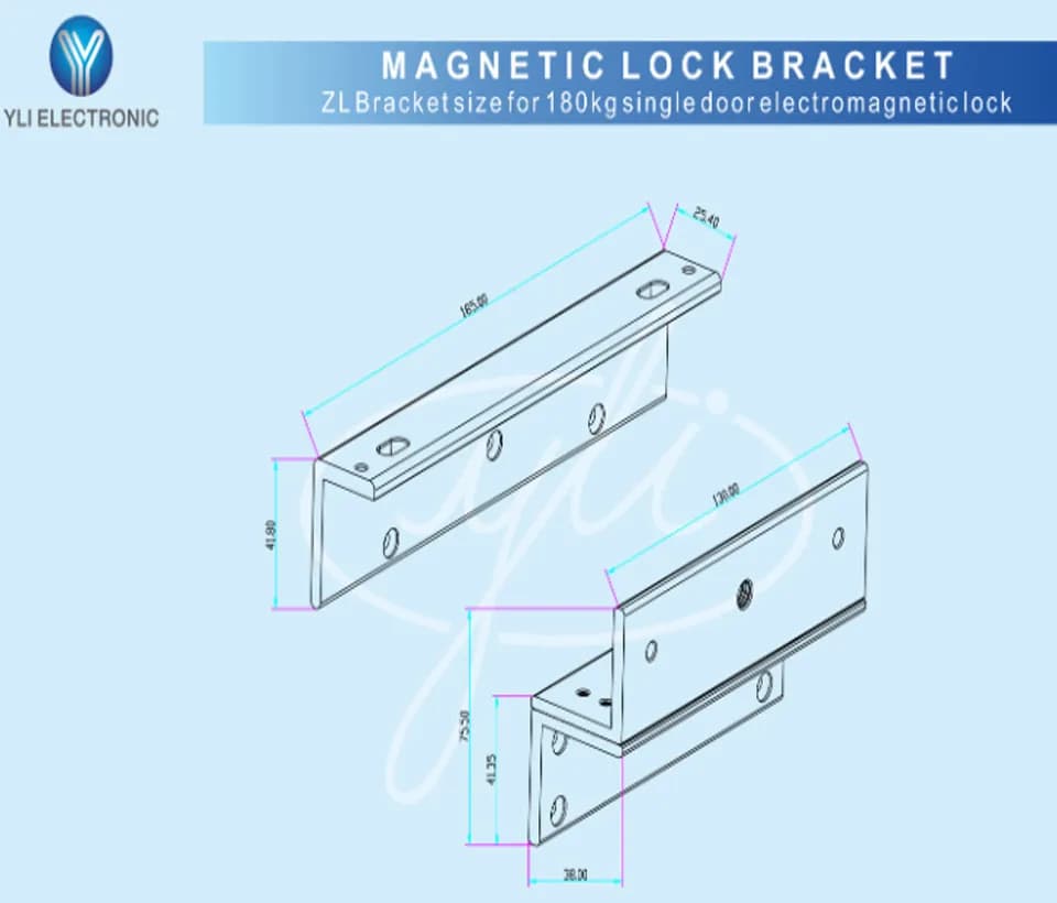 YLI MBK180NZL - Soporte de fijacion de electroiman para puerta con ape 3