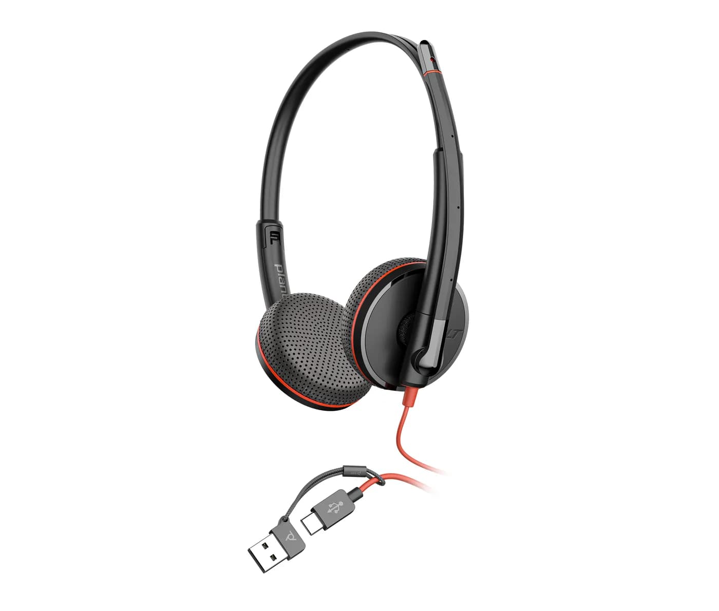 HP Poly Auriculares estéreo Poly Blackwire 3225 + conector de 3,5 mm + 2