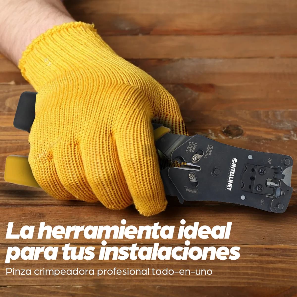 Intellinet Pinza Crimpeadora Universal de Plugs Modulares y Probador d 8