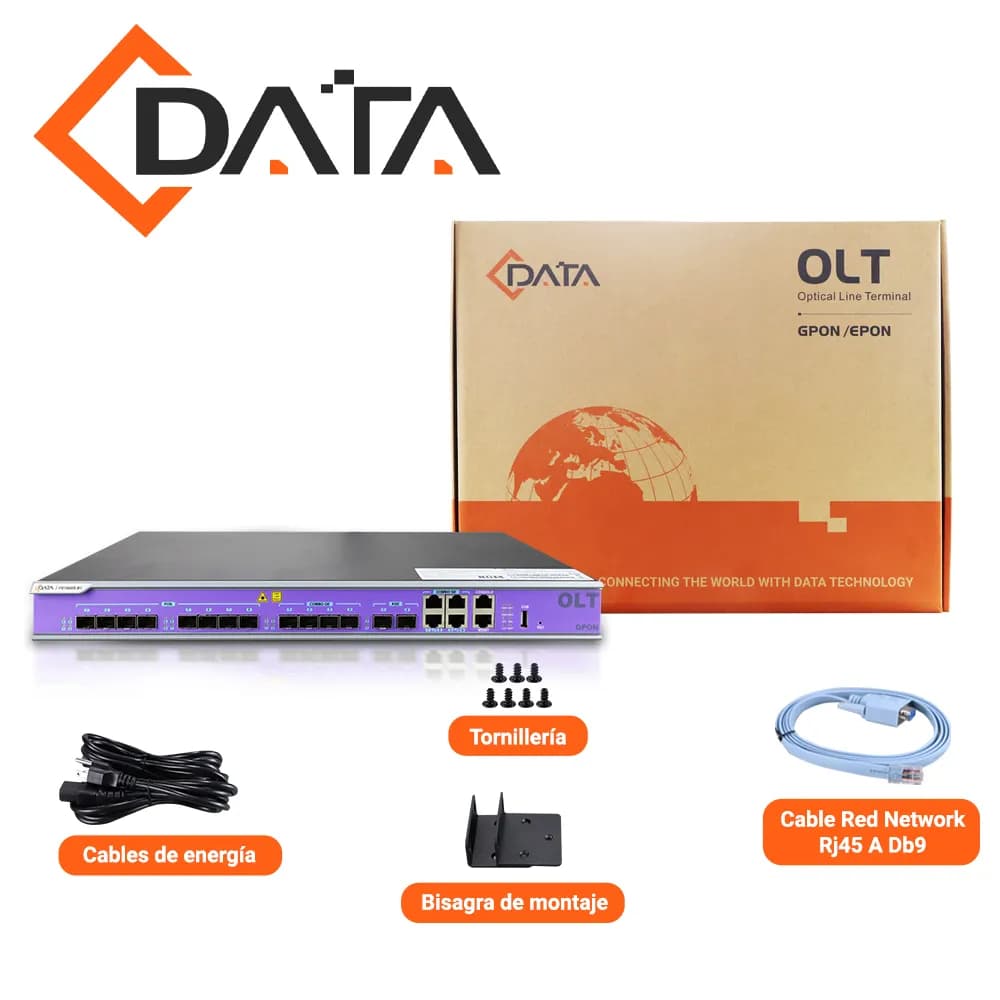 GPON OLT C-DATA FD1608S-B1 / 8 PUERTOS PON SFP SC-UPC / 4 PUERTOS COMB 4