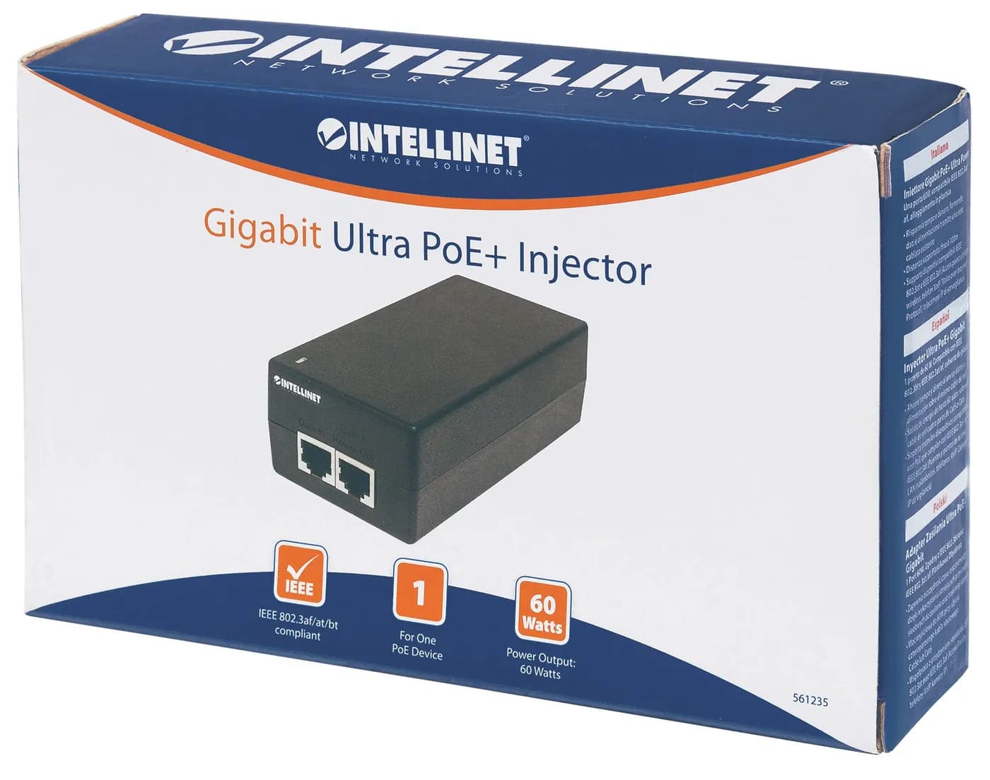 Intellinet 561235 adaptador PoE Gigabit Ethernet 48 V 8