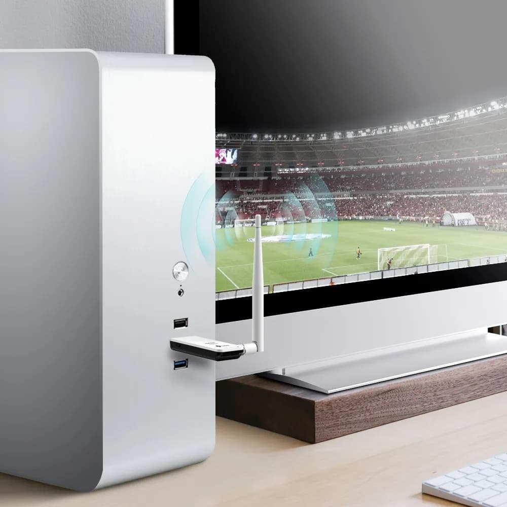 Adaptador USB Wi-Fi / 150 Mbps / 2.4 GHz / Antena Desmontable 4 dBi /  7