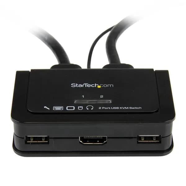 StarTech.com Conmutador Switch KVM 2 puertos HDMI USB Audio con Cables 2