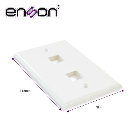 PLACA DE PARED (FACEPLATE) UNIVERSAL ENS-FP62 ENSON 2 PUERTOS ESTILO K 2