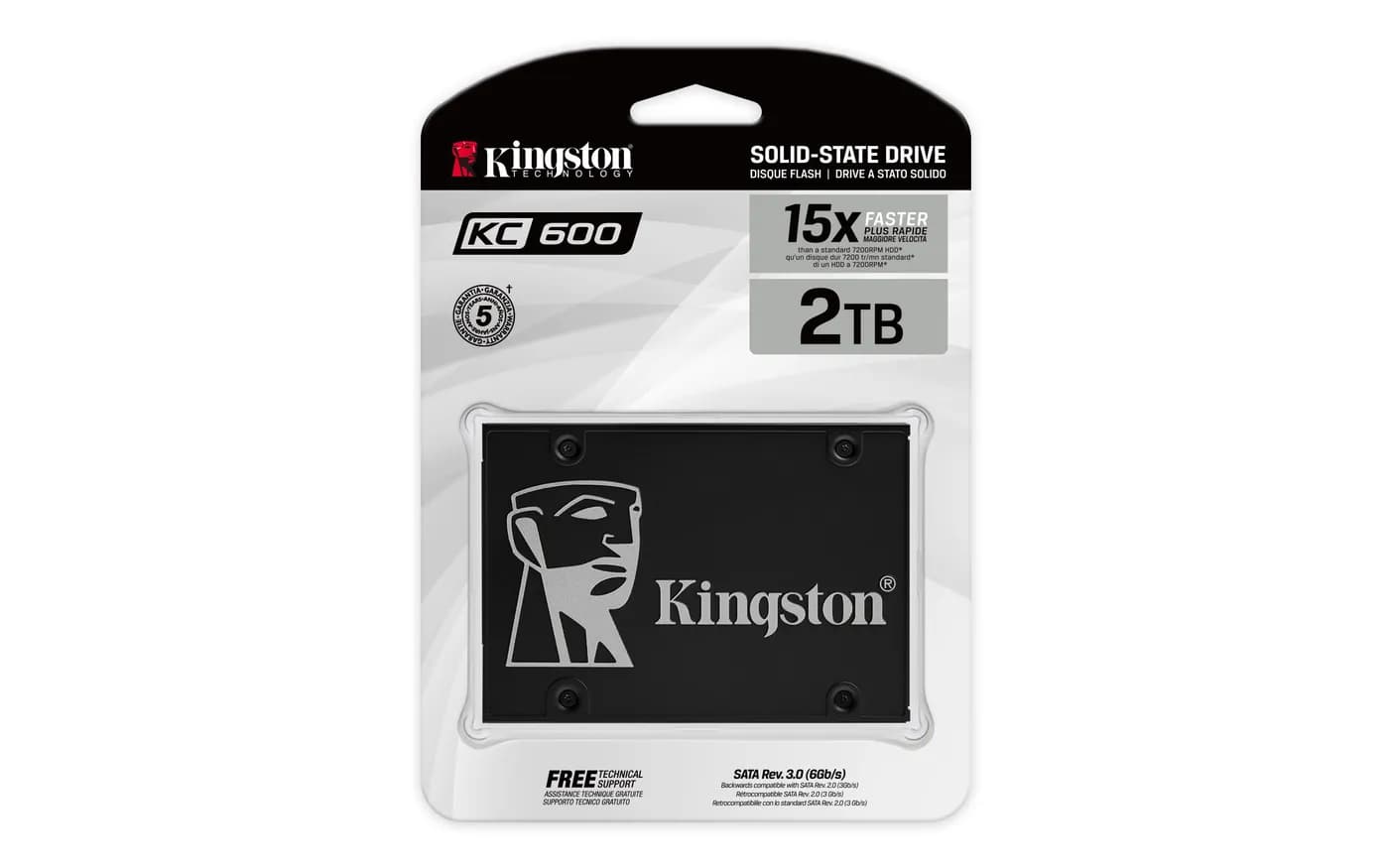 Kingston Technology KC600 2 TB 2.5" Serial ATA III 3D TLC NAND 4
