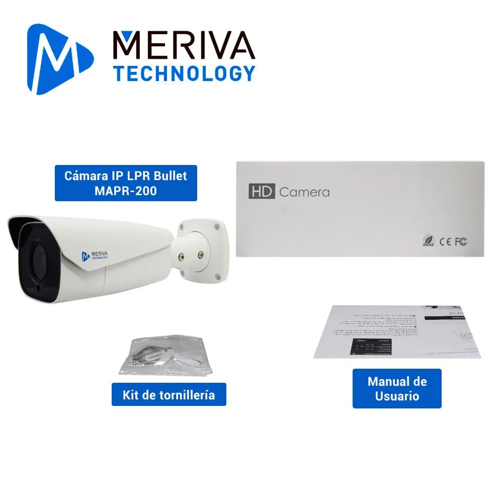 CAMARA IP BULLET LPR MERIVA TECHNOLOGY MAPR-200 / 2MP / H.265+ / LENTE 5