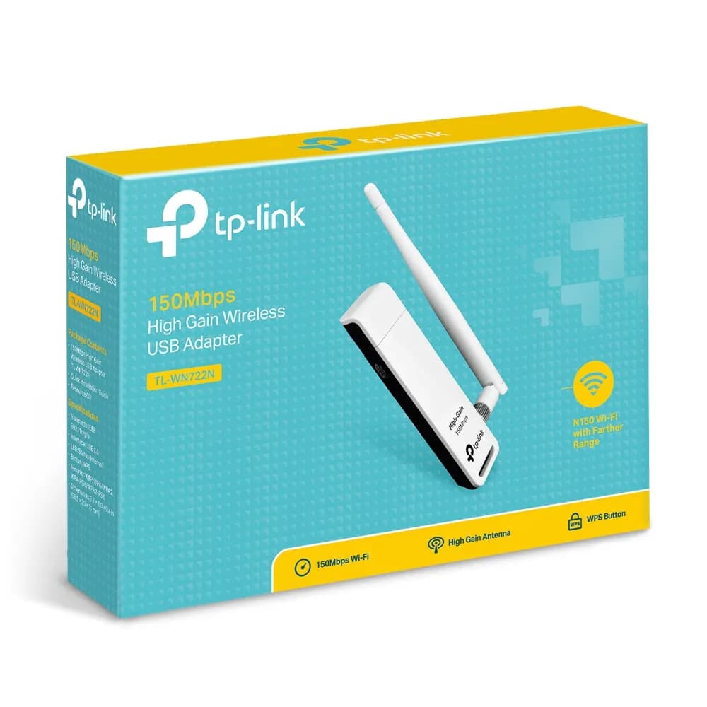 Adaptador USB Wi-Fi / 150 Mbps / 2.4 GHz / Antena Desmontable 4 dBi /  5