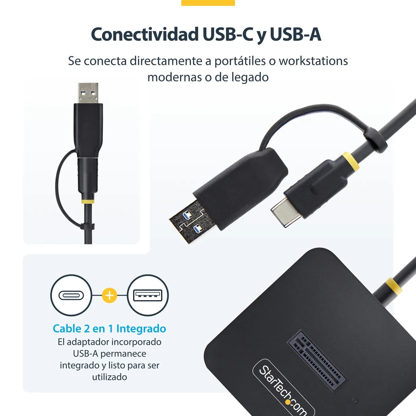 StarTech.com Dock Adaptador USB-C/USB-A a NVMe M.2 - 10Gbps - Lector E 9