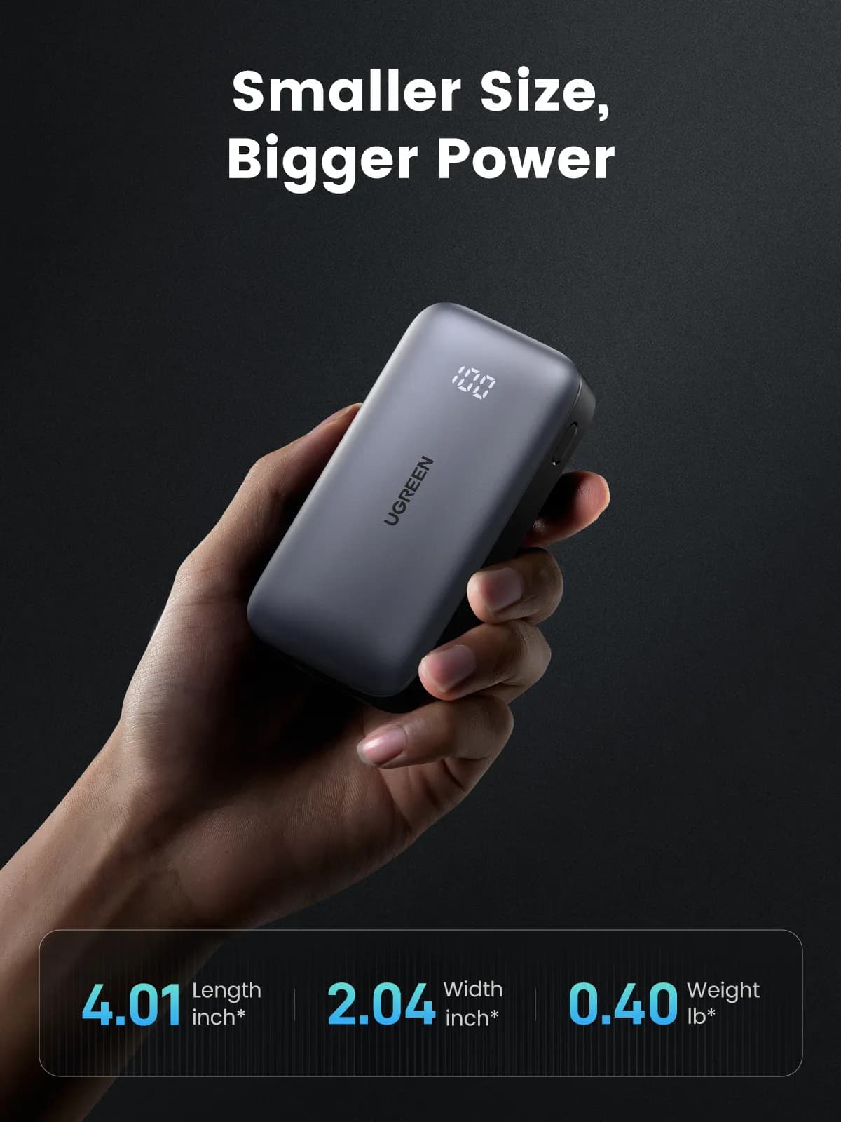 Ugreen 10000mAh Mini Powerbank Quick Charging 30W Gris 8