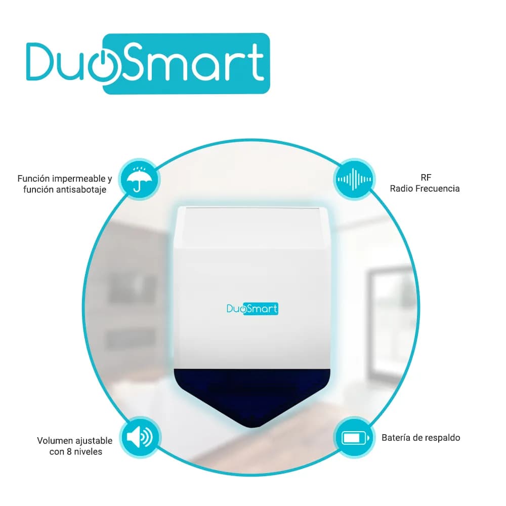 SIRENA/ESTROBO INALAMBRICA RF DUOSMART CSIREN1 **COMPATIBLE CON PANEL  2