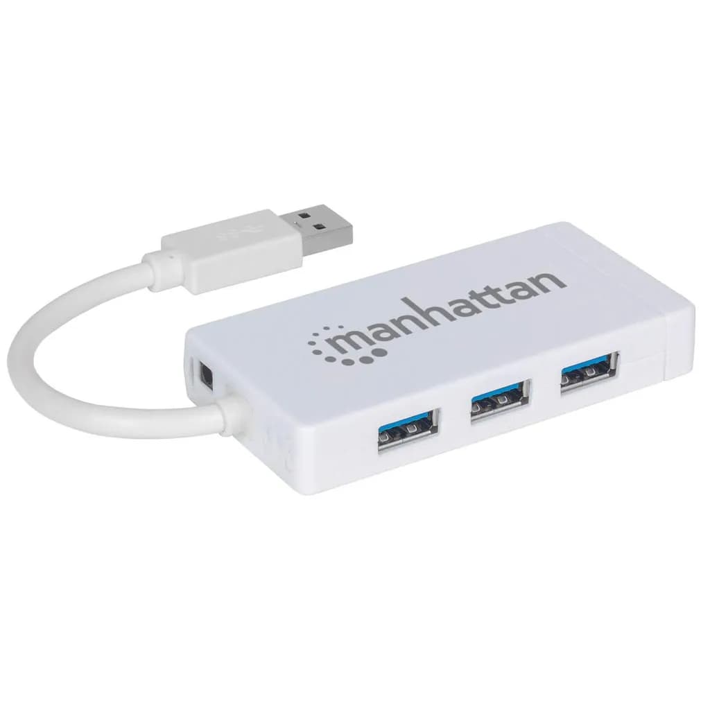 Manhattan Hub de 3 puertos USB 3.0 con Adaptador Gigabit Ethernet 2