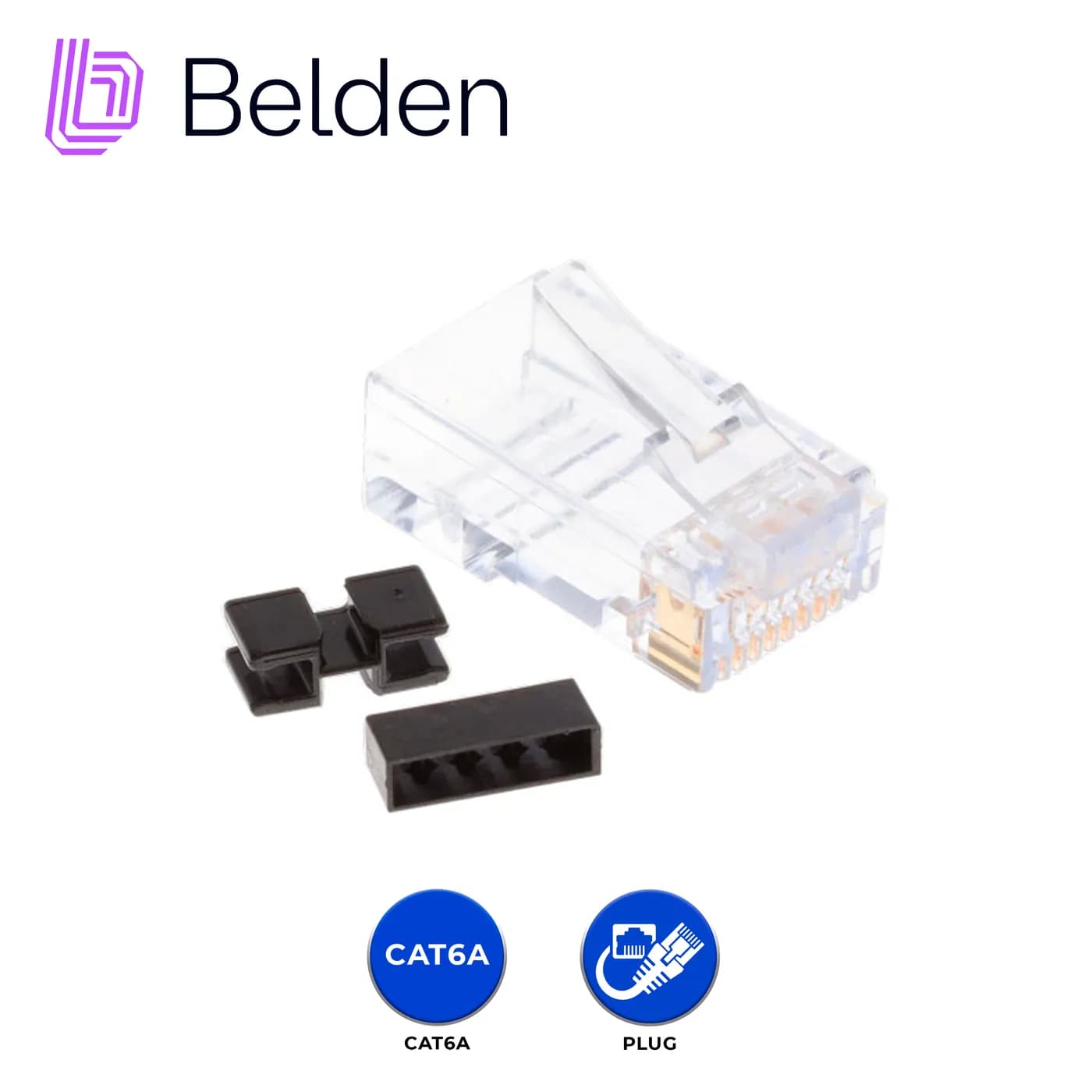 PLUG RJ45 UTP CAT6/CAT6A BELDEN CAPFCU-B25 / TRANSPARENTE / PAQUETE DE 4