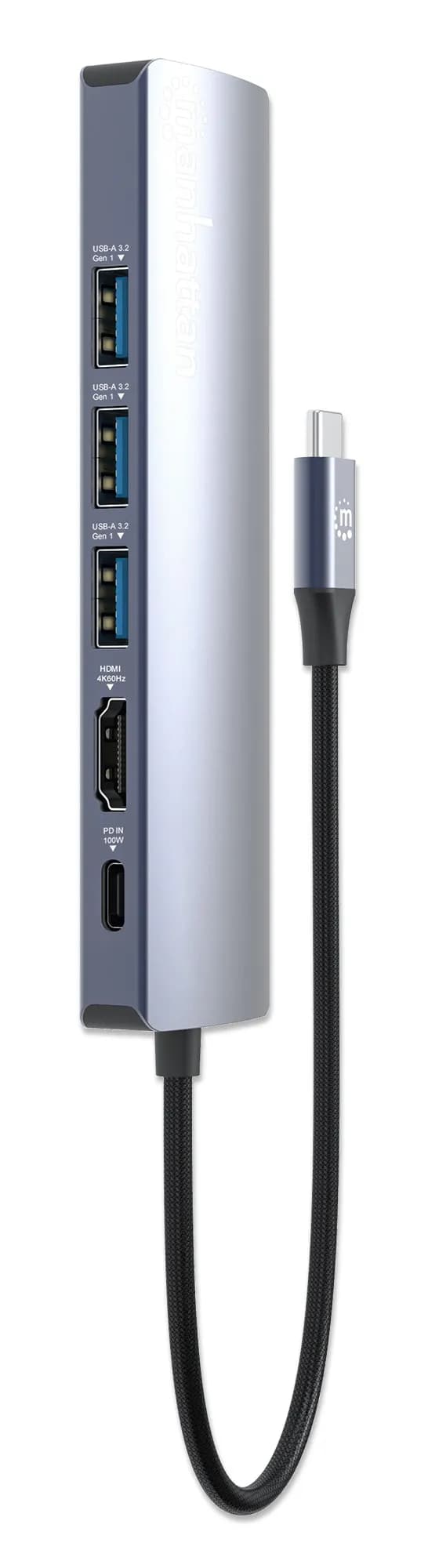 Manhattan Estación Docking USB-C con Hub, 6 en 1 6