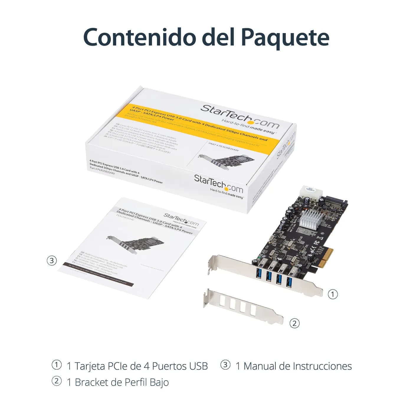 StarTech.com Adaptador Tarjeta PCI Express PCI-E 4 Puertos USB 3.0 UAS 13