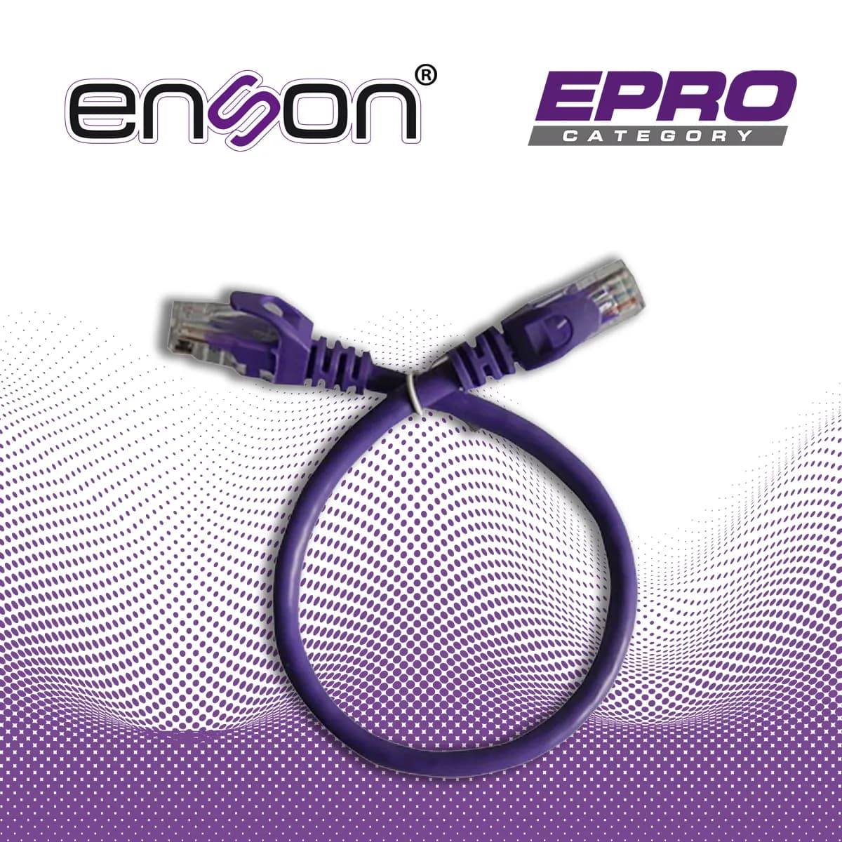 PATCHCORD UTP ENSON P6003P CAT6 30CM MORADO SERIE EPRO 100-II 100 POR  2