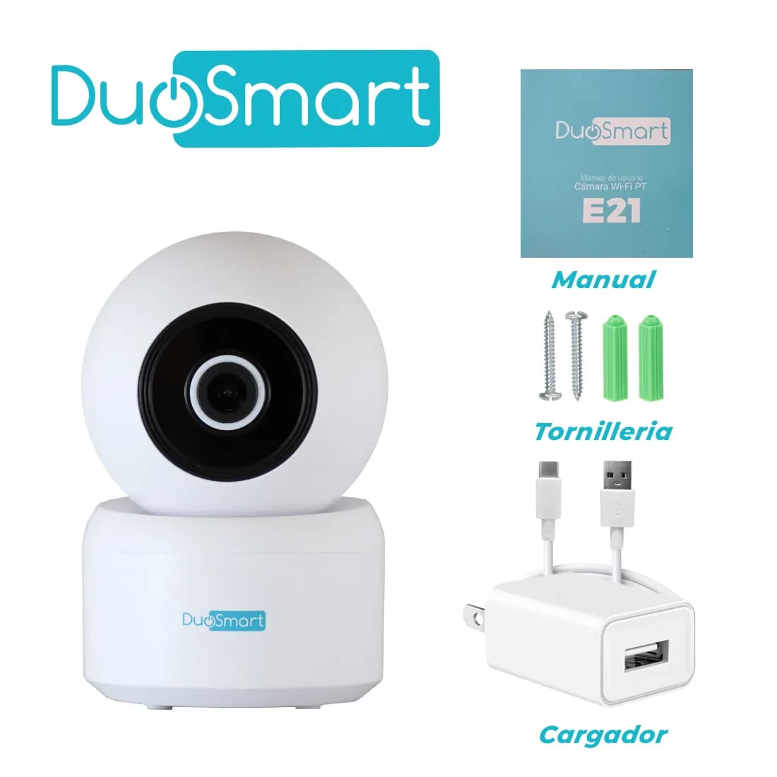 CAMARA INTELIGENTE CON MOVIMIENTO PT WIFI 2.4 GHZ DUOSMART E21 PARA IN 4