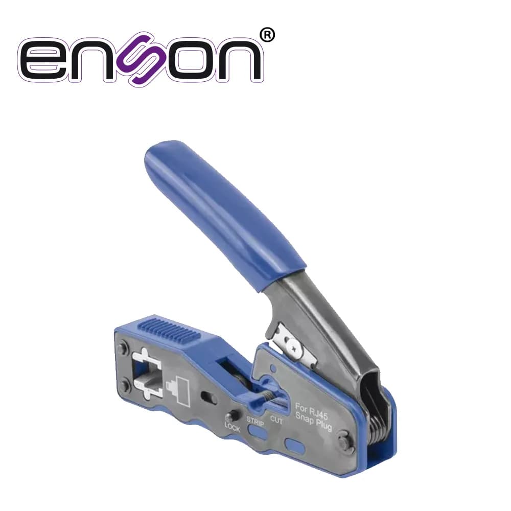 PINZA ENSON ENS-PASSTHR PARA CORTE Y FACIL TERMINADO DE PLUGS RJ45 PAS 2