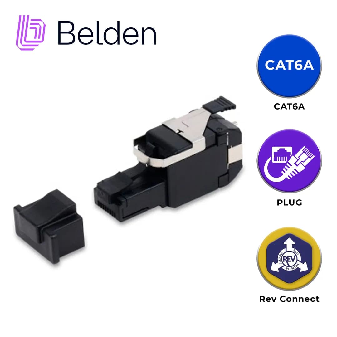 PLUG RJ45 UTP REVCONNECT CAT6A BELDEN RVAFPUBK-S1 / NEGRO 5