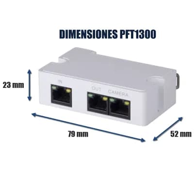DAHUA PFT1300 - Extensor  PoE &  PoE plus pasivo / 2 Puertos / Conexió 2
