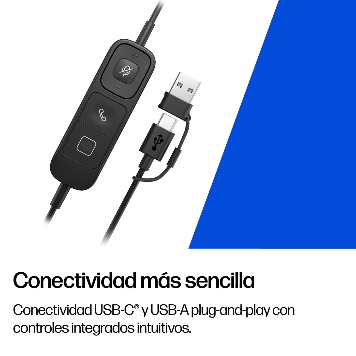 HP Poly Mission 615 Monaural USB Wired Headset Auriculares Alámbrico D 4