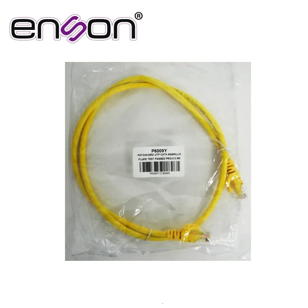 PATCHCORD UTP ENSON P6009Y CAT6 90CM AMARILLO SERIE EPRO 100-II 100 PO 3