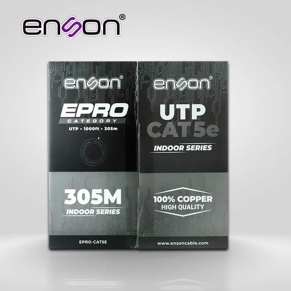 CABLE UTP CAT5E ENSON EPRO-CAT5E FORRO COLOR NEGRO PVC CM 4 PARES CALI 3