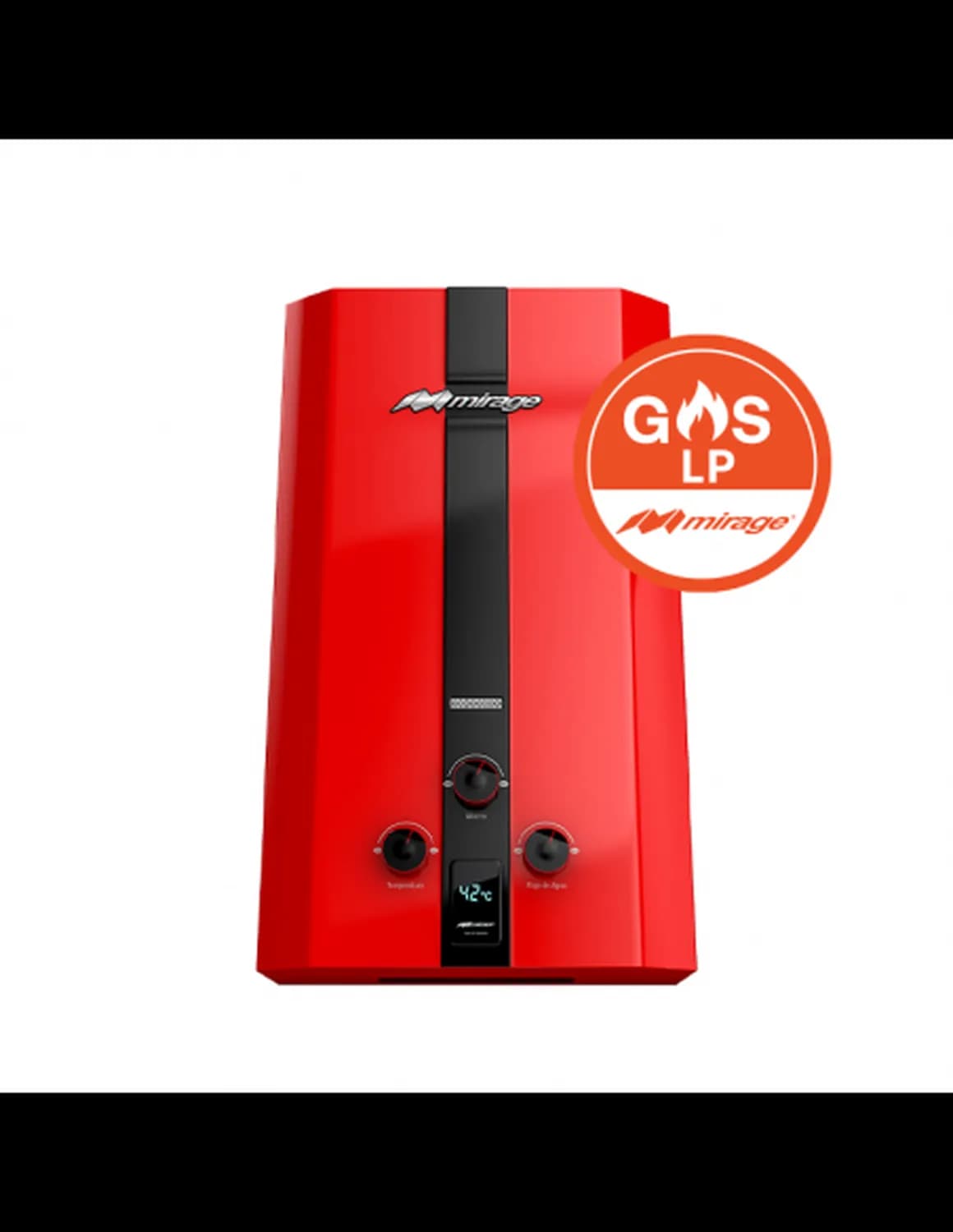 MIRAGE BOILER MBF10BB GAS LP,SERIE FLUX,10L/MIN, COLOR ROJO 2