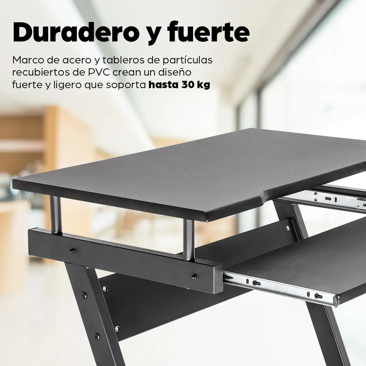 Manhattan Escritorio compacto para computadora, con bandeja deslizable 10