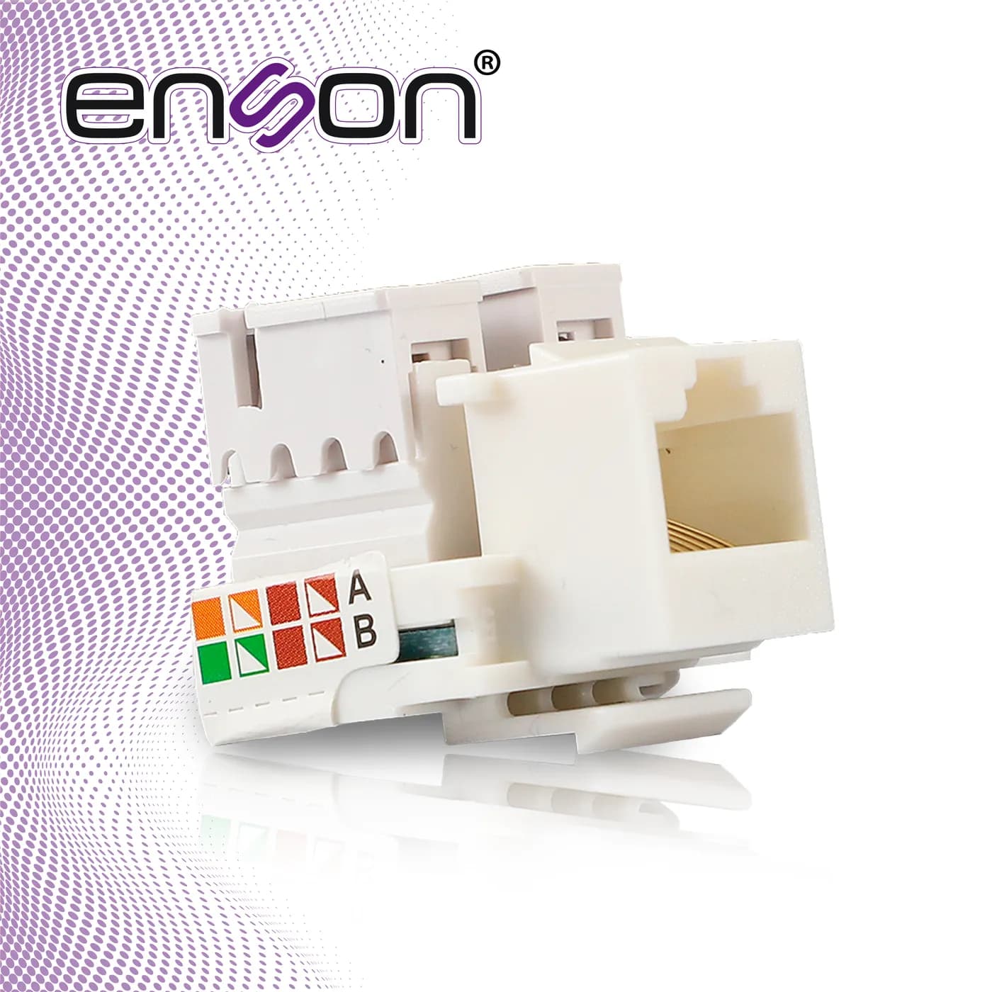 CONECTOR JACK ENSON ENS-JC6WH CAT6 COLOR BLANCO A 90 GRADOS PONCHADO C 5