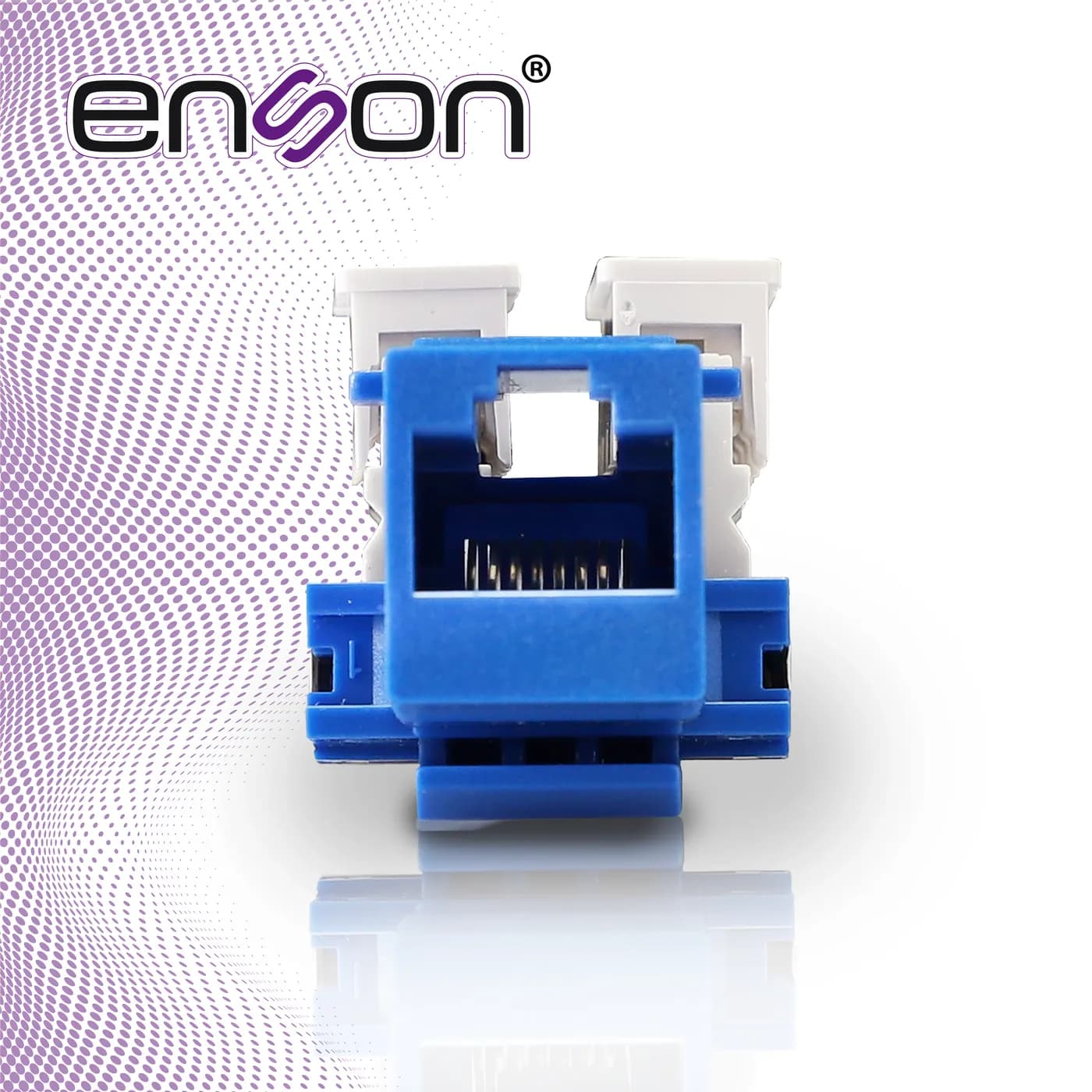 CONECTOR JACK ENSON ENS-JC6BL CAT6 COLOR AZUL A 90 GRADOS PONCHADO CON 7