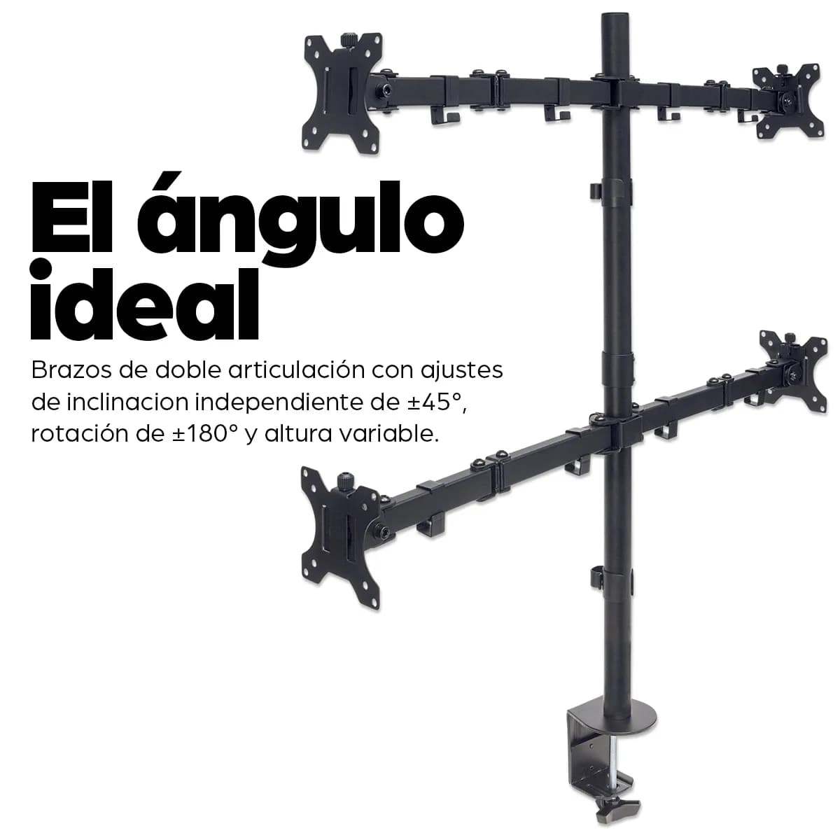 Manhattan Soporte para cuatro monitores, movimiento con brazos de dobl 8