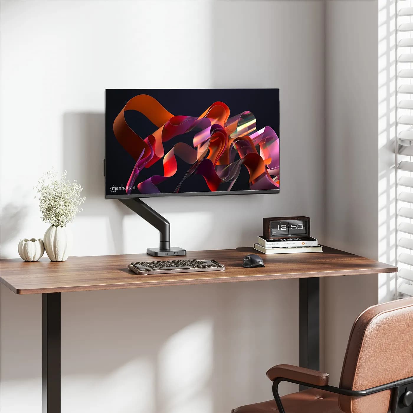 Manhattan 462570 soporte para pantalla plana 124.5 cm (49") Escritorio 12