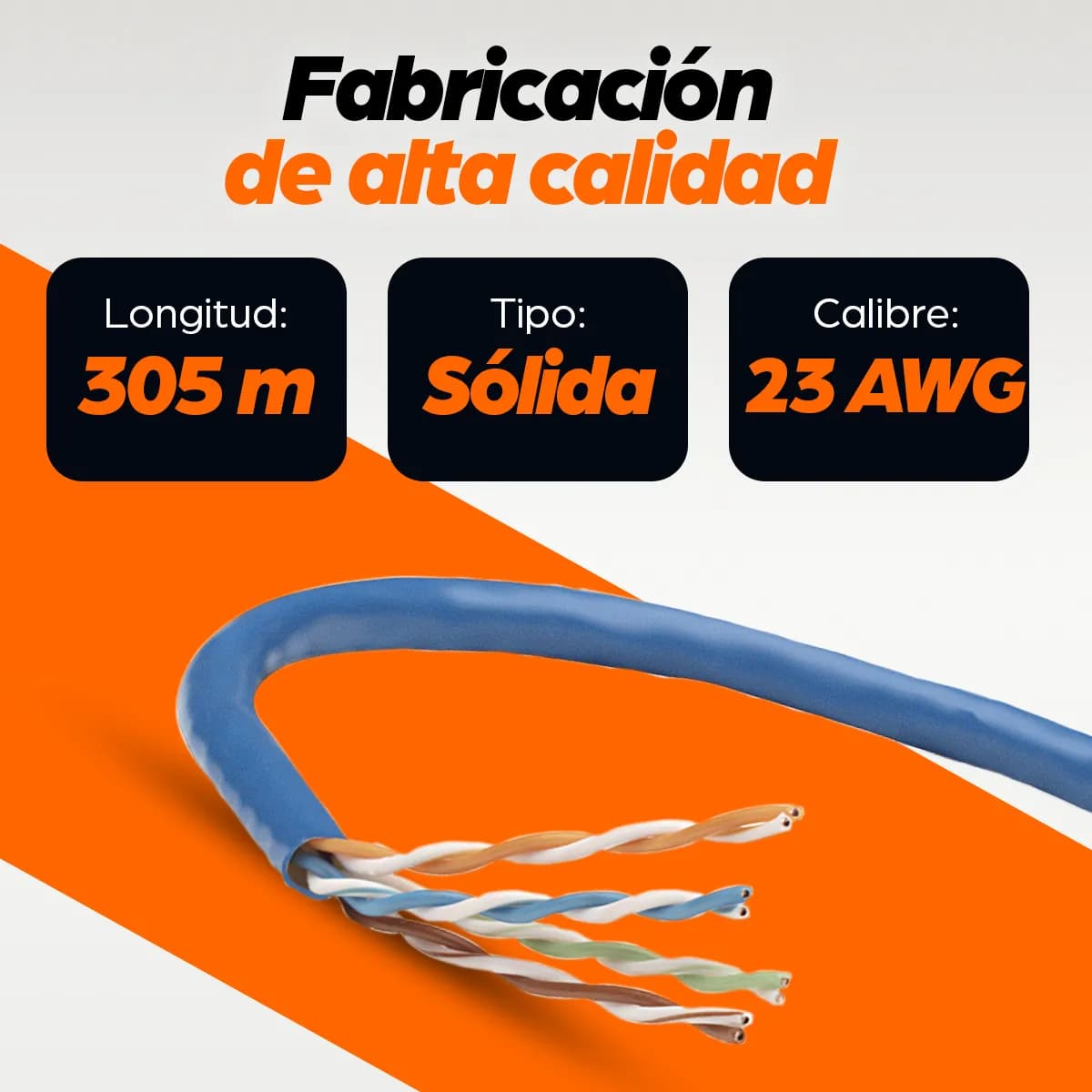 Intellinet Bobina de Cable UTP Cat6, Sólida, 100% cobre 6