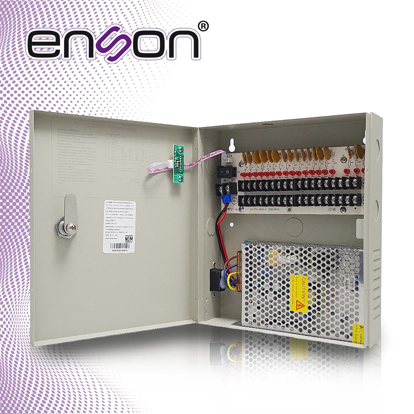 FUENTE DE PODER TIPO CAJA ENSON PSB-1218 12VDC 10A 18 CANALES DE 0.5A  6