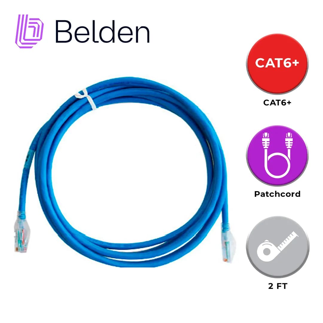 PATCH CORD UTP CAT6+ BELDEN C601106002 / INTERIOR / AZUL / 4 PARES / 2 5