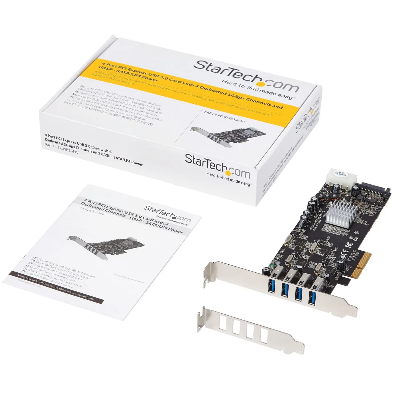StarTech.com Adaptador Tarjeta PCI Express PCI-E 4 Puertos USB 3.0 UAS 6