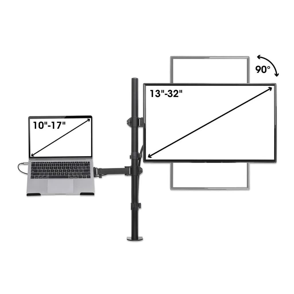 Manhattan Soporte para escritorio combinado con brazo para monitor y s 6