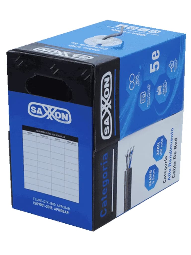 SAXXON OUTPCAT5E100M - Bobina de Cable UTP Cat5e 100% Cobre/ 100 Metro 3