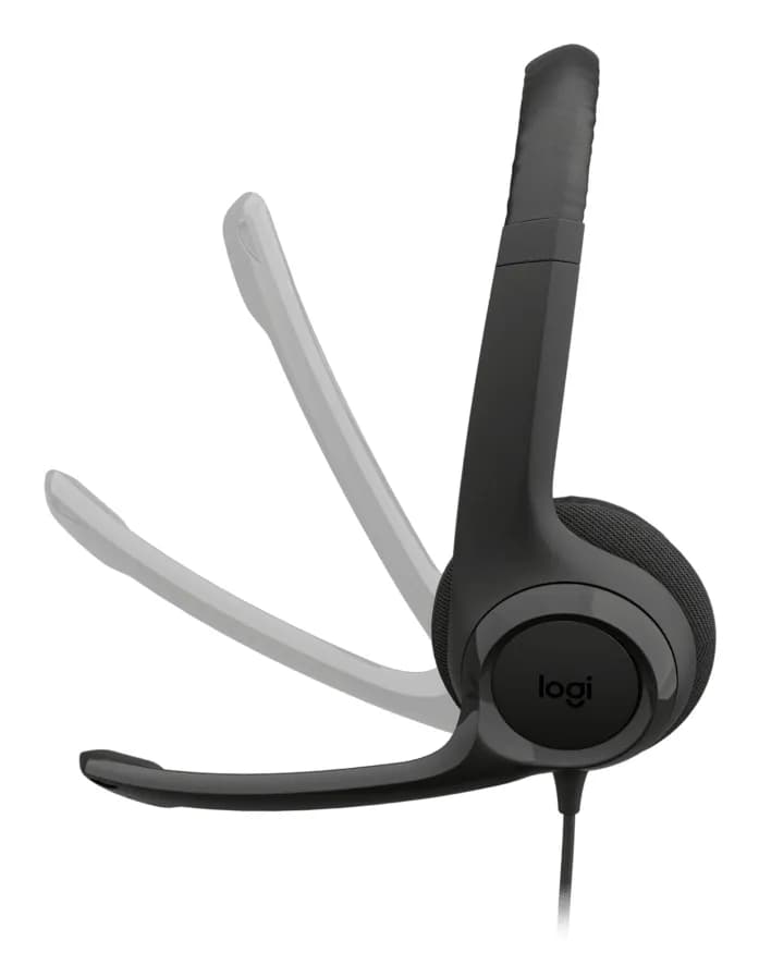 Logitech Audífonos con micrófono USB H390 para computadora, Black, USB 4