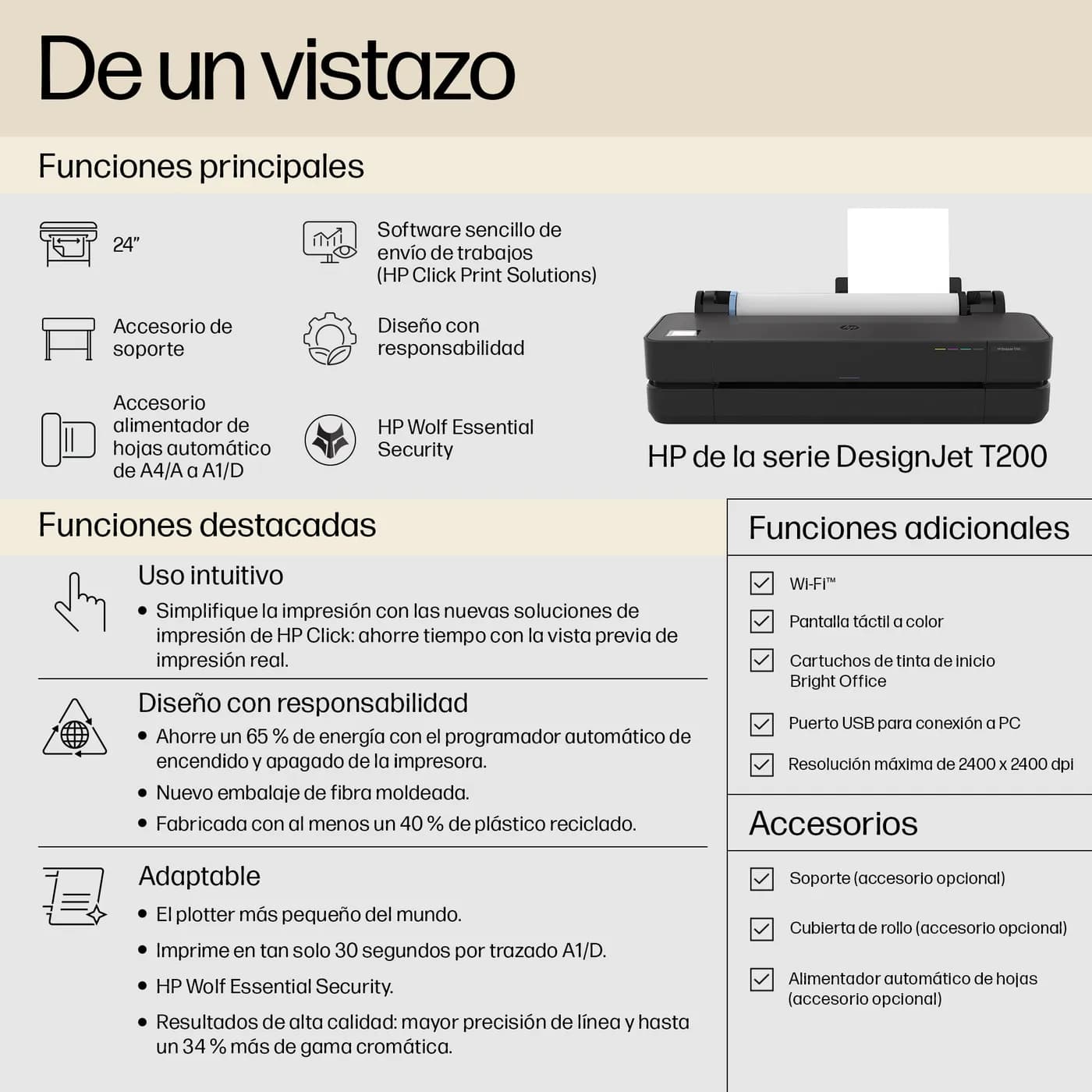 HP Designjet Impresora T230 de 24" 4