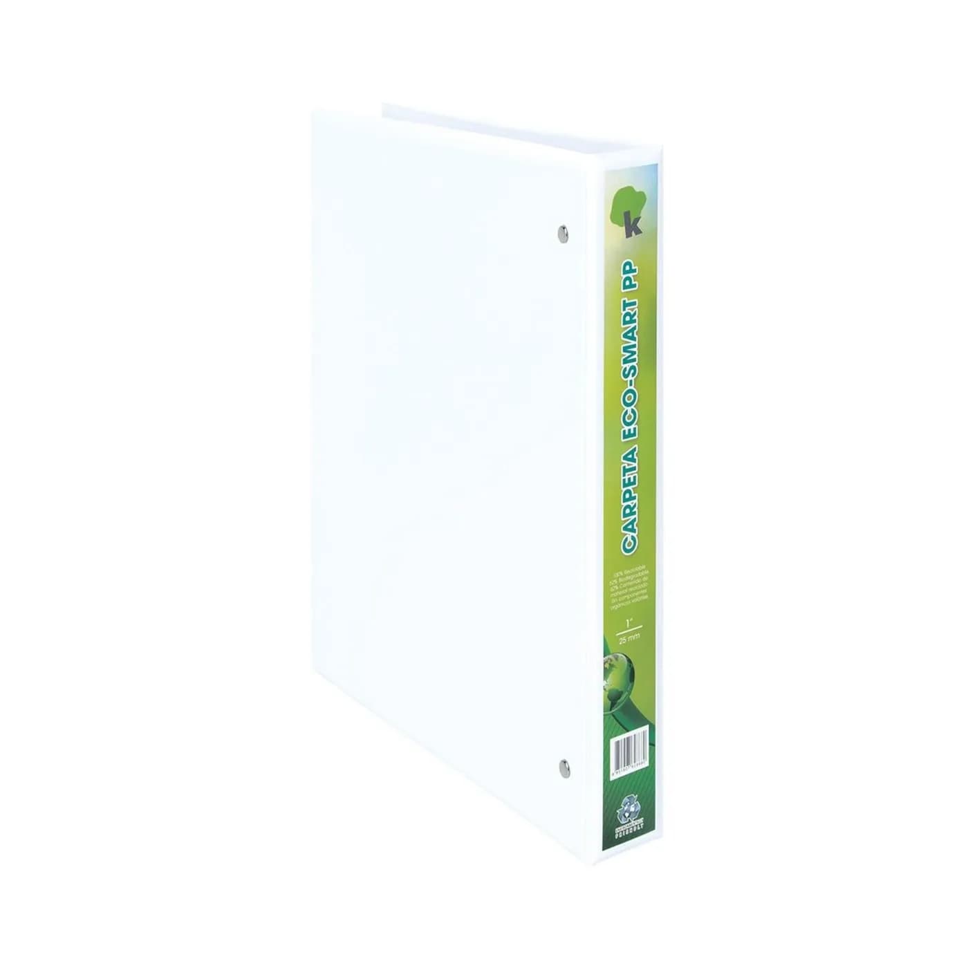 TECHMAKRO CARPETA 1 IN PARA ARCHIVO DE CARTON FORRADO DE PVC, BLANCA E 2