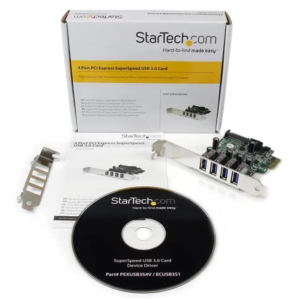 StarTech.com Tarjeta Adaptador PCI Express PCI-E USB 3.0 con UASP de 4 5