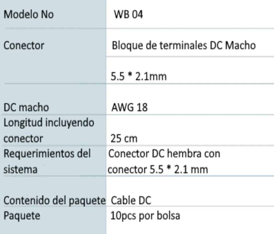 SAXXON PSUWB04 - Bolsa de 10 Conectores Macho para Alimentación de Cam 3