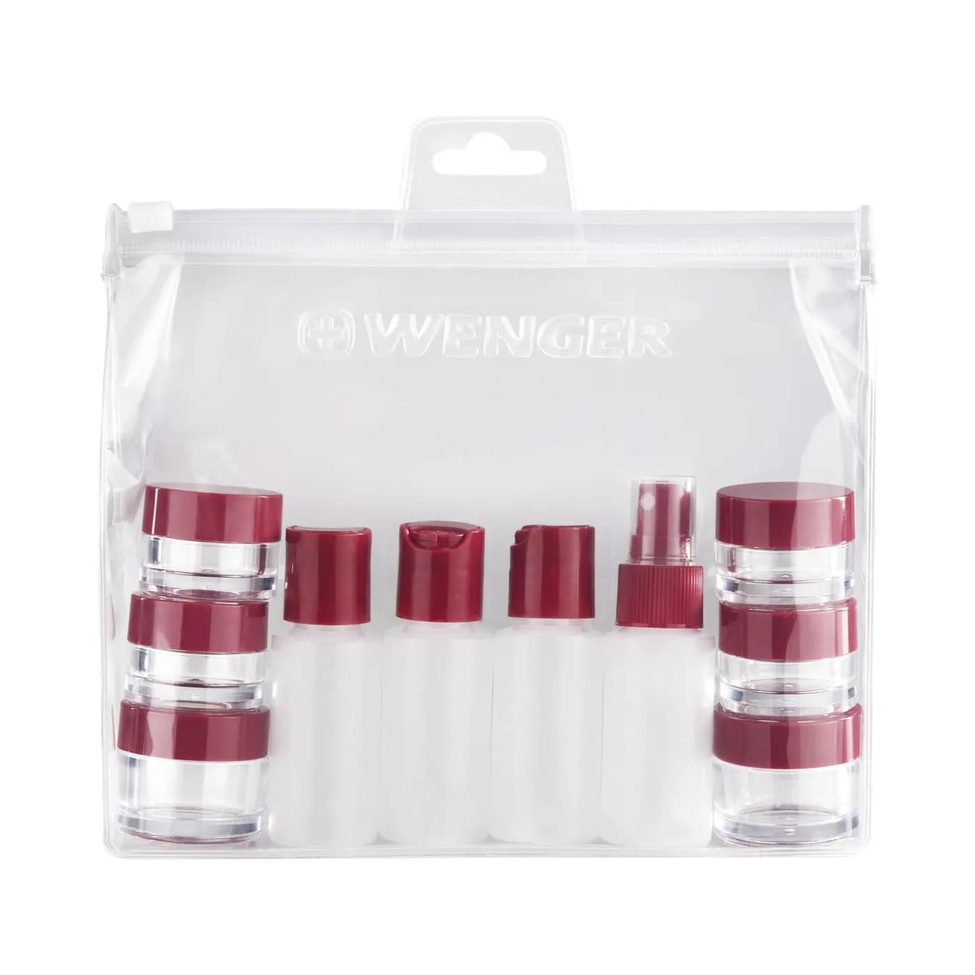 WENGER JUEGO DE BOTELLAS DE VIAJE TRANSPARENTE, 9PZAS. PVC 2
