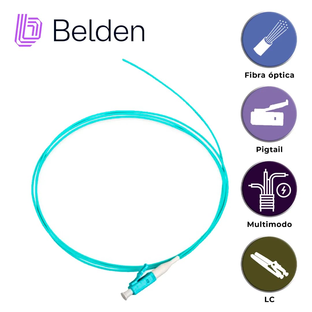 CONECTOR PIGTAIL MULTIMODO BELDEN FT3LC900PS01 / OM3 / AQUA / LC SIMPL 2